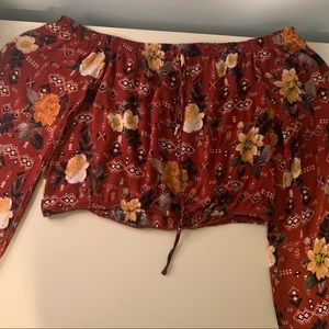 Altar’d State Off-the-Shoulder Crop Top Blouse S